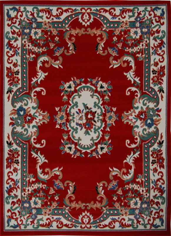 Oriental Floral Border Medallion Area Rug Scrolls Traditional Persian
